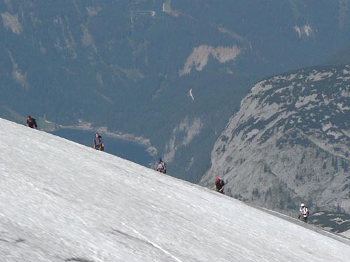 Na ledovci Gosaugletscher cestou na vrchol Dachsteinu